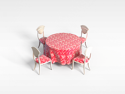 简约餐厅桌椅模型3d模型