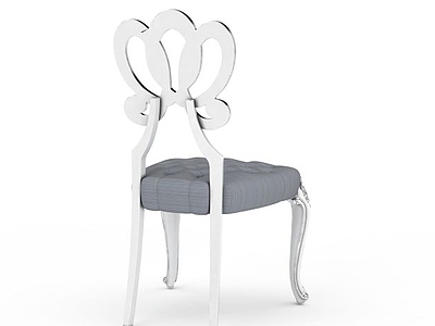 3d白色镂空椅子模型