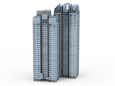 3d双子商厦模型