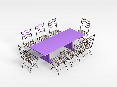 3d庭院桌椅组合模型