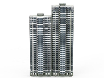 3d双子建筑模型