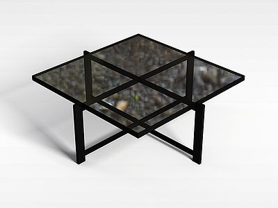 3d铁艺玻璃台面模型