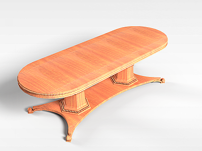 实木会议桌模型3d模型