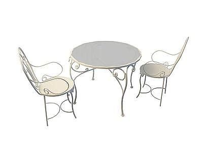 庭院铁艺桌椅模型3d模型