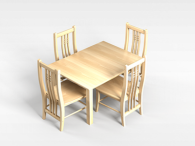 3d实木<font class='myIsRed'>餐桌</font>椅模型