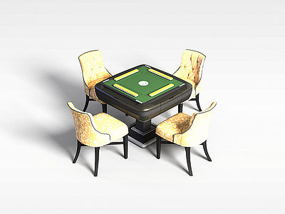 3d麻将桌模型