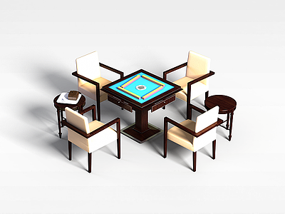 中式麻将桌模型3d模型