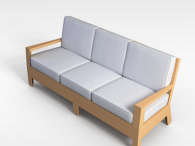 三人沙发椅模型3d模型