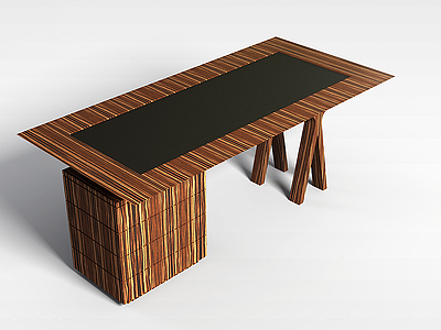 3d长方形书桌模型