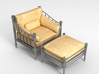 铁艺底座沙发模型3d模型