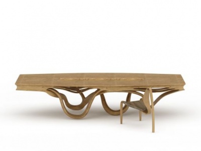 3d创意木桌椅免费模型