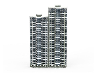双子大厦建筑模型3d模型