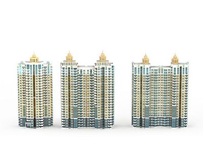 3d现代建筑群免费模型