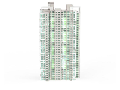 3d现代高层住宅楼免费模型