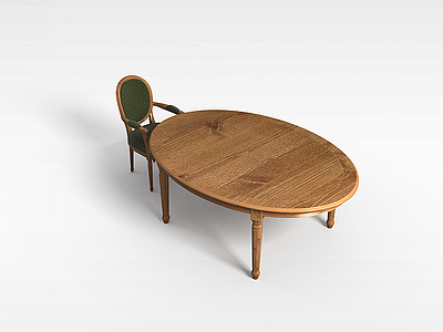 美式会客桌椅模型3d模型