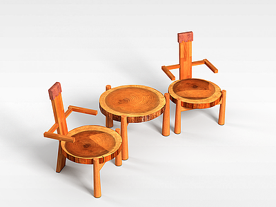 阳台桌椅组合模型3d模型