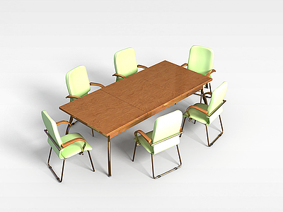 3d小型会议桌椅模型