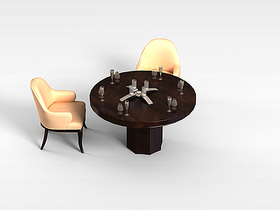 3d商务桌椅组合模型