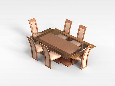 3d客厅<font class='myIsRed'>餐桌椅组合</font>模型