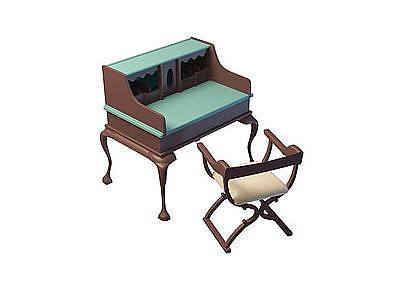 3d古典桌椅组合免费模型