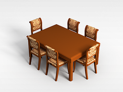3d客厅桌椅组合模型
