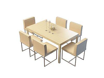 3d现代客厅桌椅免费模型