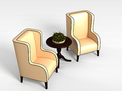 豪华商务桌椅模型3d模型