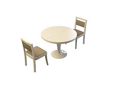 3d双人桌椅组合免费模型