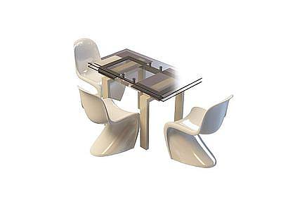 时尚桌椅组合模型3d模型