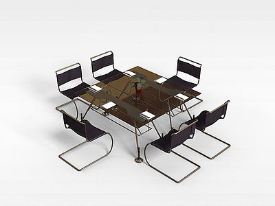 3d公司培训桌椅模型