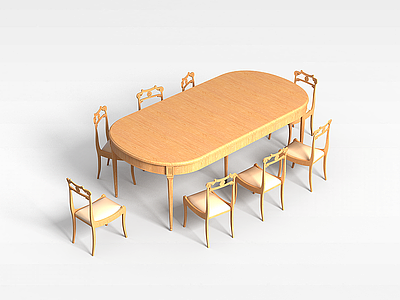 3d<font class='myIsRed'>木质桌椅</font>组合模型