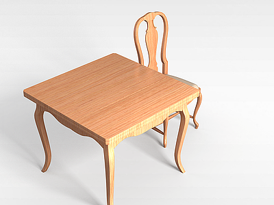 3d田园风桌椅组合模型