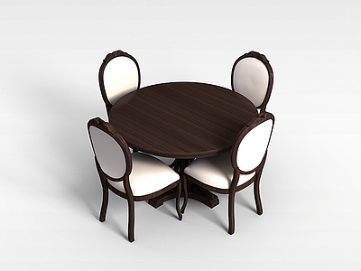 圆形桌椅组合模型3d模型