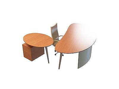 3d半圆桌椅组合免费模型