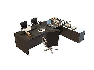 拐角办公桌椅模型3d模型
