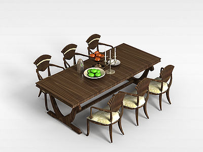 3d高档餐桌椅模型