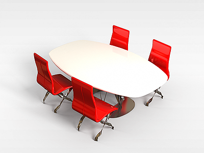 现代培训桌椅模型3d模型