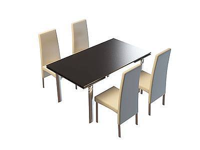 3d快餐桌椅组合免费模型