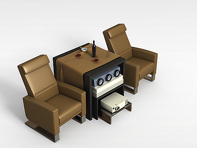 3d豪华商务桌椅模型