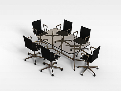 3d部门会议桌椅模型
