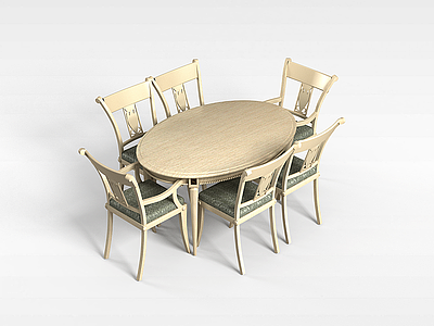 3d中式雕花桌椅模型