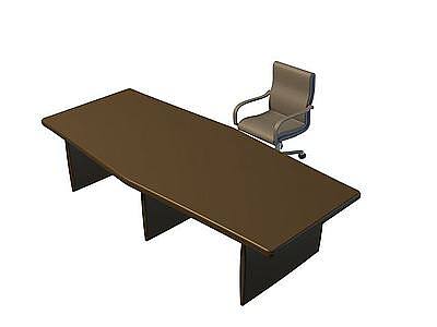 简约办公桌椅组合模型3d模型