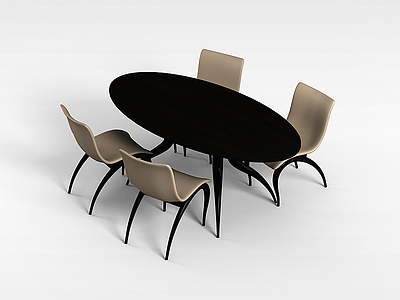 公司桌椅组合模型3d模型