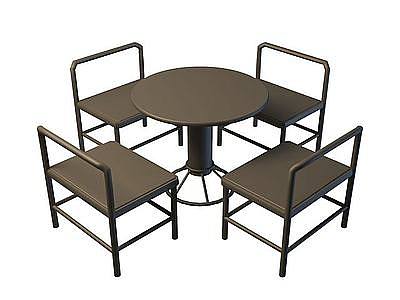 简易桌椅组合模型3d模型