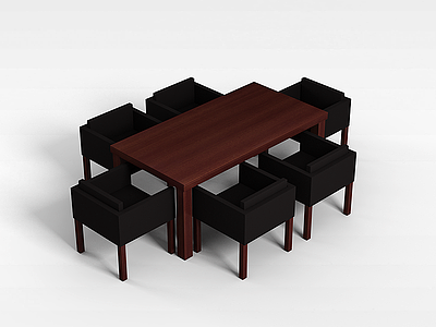 3d办公商务桌椅模型