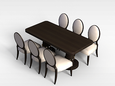 3d欧式商务桌椅模型