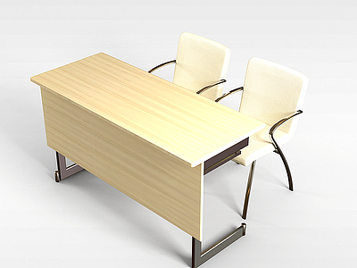时尚培训桌椅模型3d模型