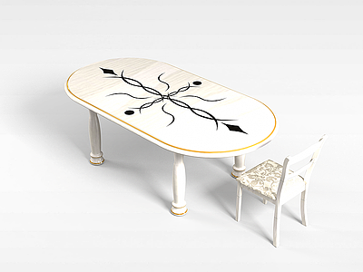 3d时尚欧式桌椅模型