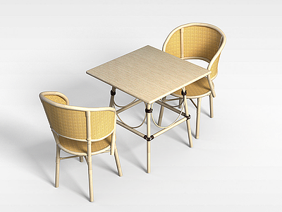 现代户外桌椅模型3d模型
