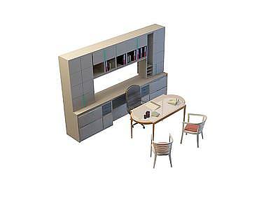 3d家庭办公桌椅柜免费模型